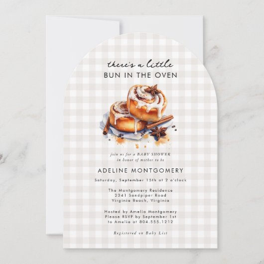 Er is een broodje in het Oven Neutral Baby shower Kaart (Voorkant)