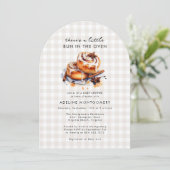 Er is een broodje in het Oven Neutral Baby shower Kaart (Staand voorkant)