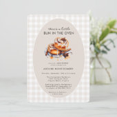 Er is een broodje in het Oven Neutral Baby shower Kaart (Staand voorkant)