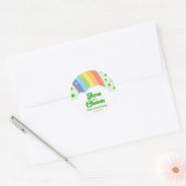 Er is een charme regenboog 3e verjaardagsfeest ronde sticker (Envelop)