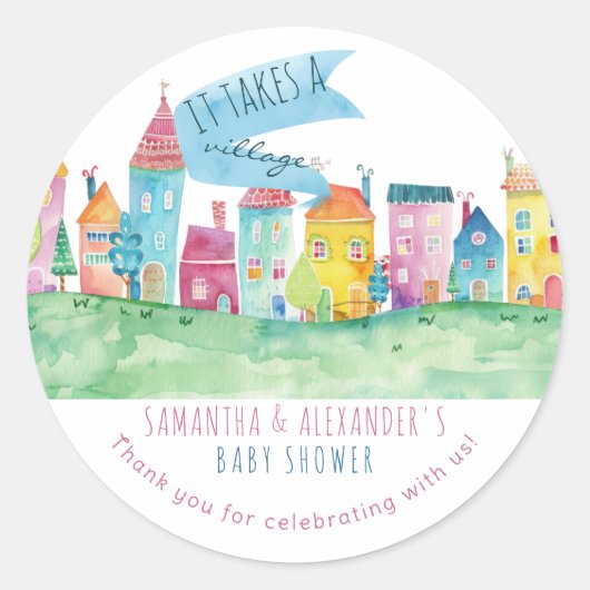 Er is een dorpsadoptie nodig om IVF-Baby shower te Ronde Sticker (Voorkant)