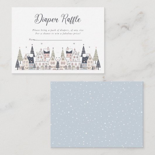 Er is een dorpsbesneeuwd grillig Baby shower voor  Informatiekaartje (Voorkant / Achterkant)