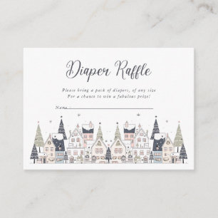 Er is een dorpsbesneeuwd grillig Baby shower voor  Informatiekaartje