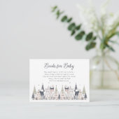 Er is een dorpsbesneeuwd grillig Baby shower voor Informatiekaartje (Staand voorkant)