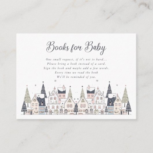 Er is een dorpsbesneeuwd grillig Baby shower voor Informatiekaartje (Voorkant)