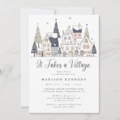 Er is een dorpsbesneeuwd grillig Baby shower voor Kaart (Voorkant)