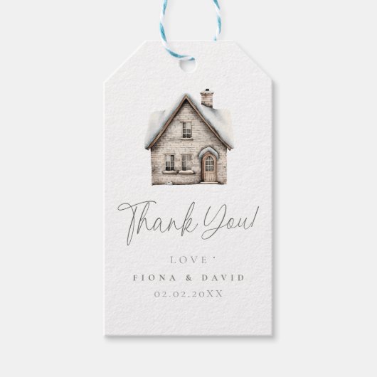 Er is een dorpse Baby shower Cadeaulabel (Voorkant)