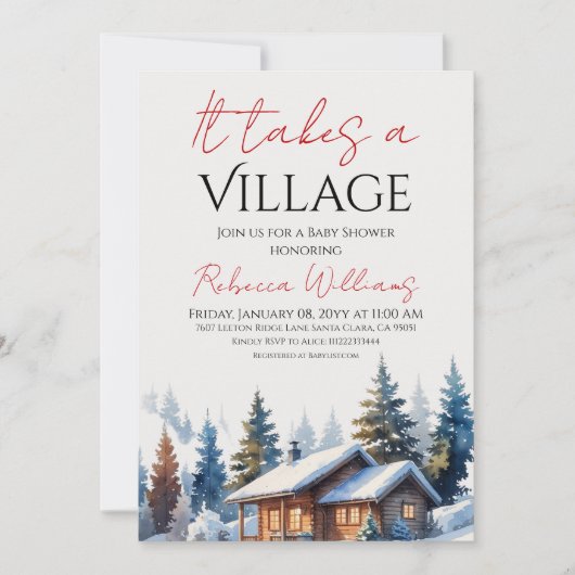 Er is een dorpsneutraal Baby shower nodig Kaart (Voorkant)