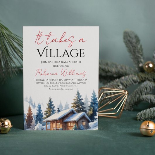 Er is een dorpsneutraal Baby shower nodig Kaart