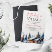 Er is een dorpsneutraal Baby shower nodig Kaart