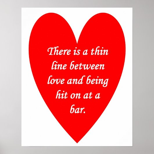er is een dunne lijn tussen liefde en poster (Voorkant)