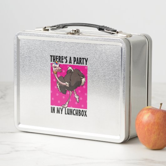 Er is een feestje in mijn lunchbox Cartoon struisv (In situ)