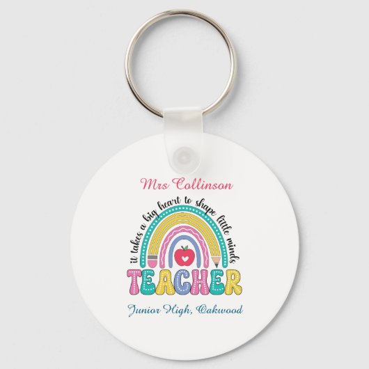 Er is een groot hart voor nodig om kleine regenboo sleutelhanger (Achterkant)