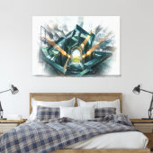 "Er is een grote storm hier..." Canvas Afdruk (Insitu (Slaapkamer))