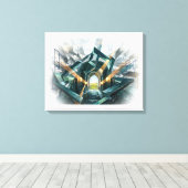 "Er is een grote storm hier..." Canvas Afdruk (Insitu (Houten vloer))