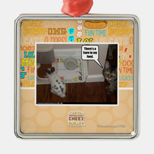 Er is een haas in mijn voedsel metalen ornament (Voorkant)