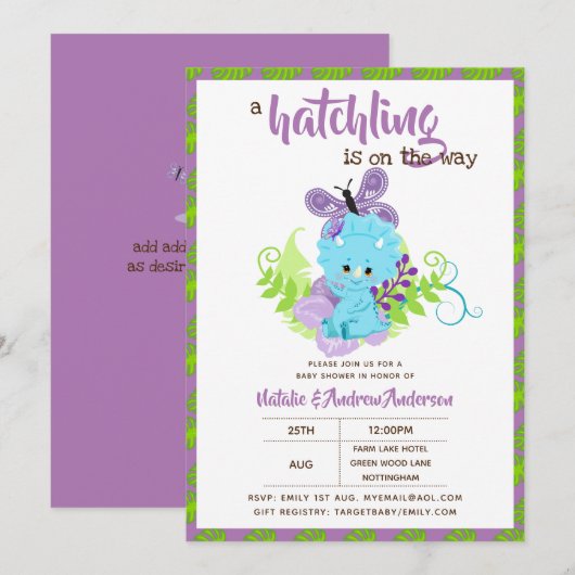 Er is een hachling onderweg naar het Baby shower v Kaart (Voorkant / Achterkant)