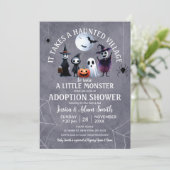 Er is een Halloween Adoptie Shower voor het spookd Kaart (Staand voorkant)
