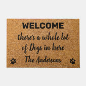 Er is een heleboel honden Welcome Funny Dog Deurmat (Voorkant)