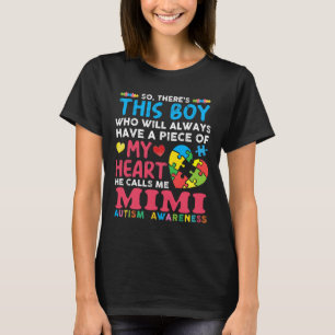 Er is een jongen die hij me Mimi Autism Awareness T-shirt