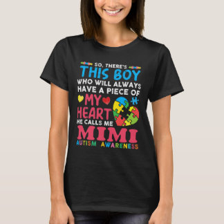 Er is een jongen die hij me Mimi Autism Awareness T-shirt