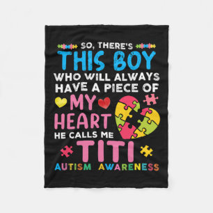 Er is een jongen die hij me Titi Autism Awareness Fleece Deken