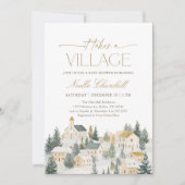 Er is een kerst Baby shower nodig Kaart (Voorkant)