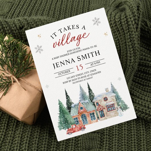 Er is een kerstvakantie Baby shower Kaart