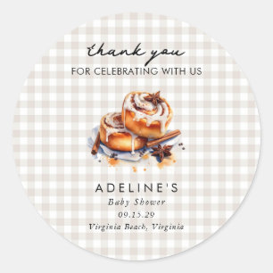 Er is een klein broodje in de oven Baby Shower Ronde Sticker