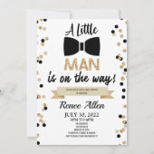 Er is een klein Man op weg! Bowtie Baby shower Kaart (Voorkant)