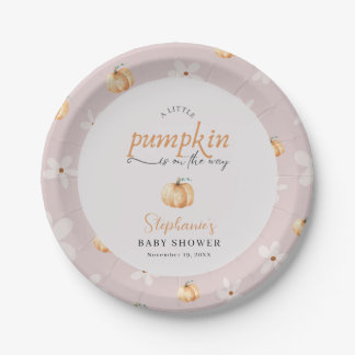 Er Is Een Klein Pompoentje Onderweg Herfst Babybor Papieren Bordje