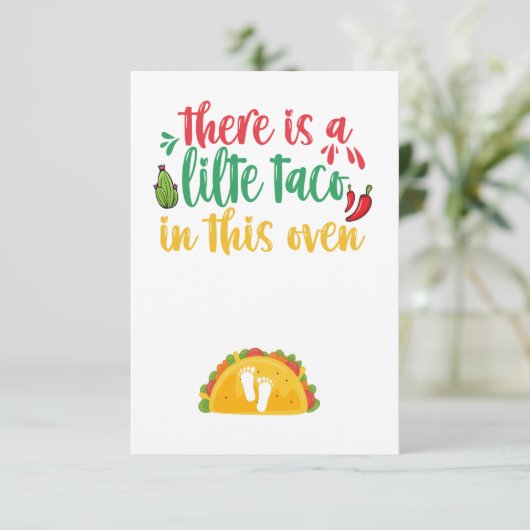Er is een klein taco in deze Oven Zwangerschap Gif Bedankkaart (Staand voorkant)