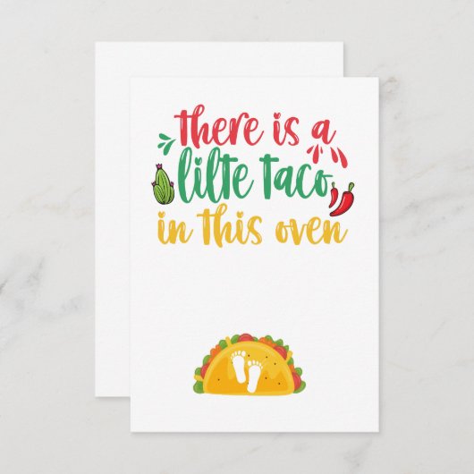 Er is een klein taco in deze Oven Zwangerschap Gif Bedankkaart (Voorkant / Achterkant)