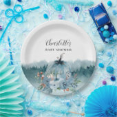 Er is een kleine pompoen op weg naar blauw Baby sh Papieren Bordje (Feest)