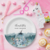 Er is een kleine pompoen op weg naar blauw Baby sh Papieren Bordje (Feest)