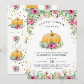 Er is een kleine pompoen op weg naar het meisje. kaart (Voorkant / Achterkant)