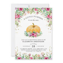 Er is een kleine pompoen op weg naar meisje Floral