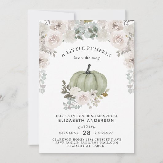 Er is een kleine pompoen op weg naar Sage Floral Kaart (Voorkant)