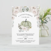 Er is een kleine pompoen op weg naar Sage Floral Kaart (Staand voorkant)