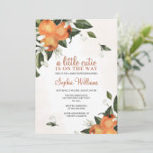 Er is een kleine snee op weg naar Baby shower Kaart (Staand voorkant)