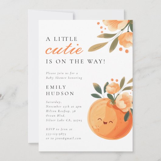 Er is een kleine snee op weg naar Citrus Baby show Kaart (Voorkant)