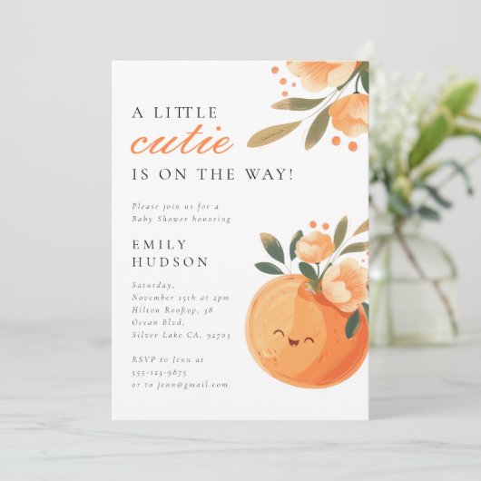 Er is een kleine snee op weg naar Citrus Baby show Kaart (Staand voorkant)