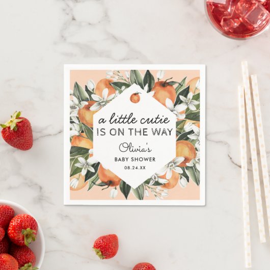 Er is een kleine snee op weg naar Citrus Baby show Servet (Insitu)