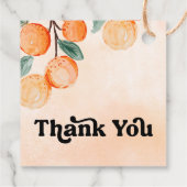 Er is een kleine snee op weg naar Oranje Baby show Bedankjes Labels (Achterkant)