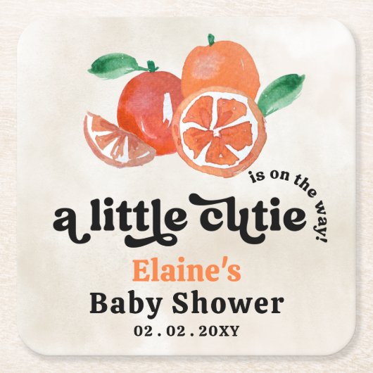 Er is een kleine snee op weg naar Oranje Baby show Kartonnen Onderzetters (Voorkant)
