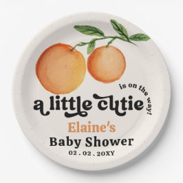 Er is een kleine snee op weg naar Oranje Baby show Papieren Bordje