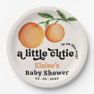 Er is een kleine snee op weg naar Oranje Baby show Papieren Bordje