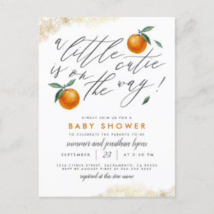 Er is een kleine snee op weg naar Oranje Baby show Uitnodiging Briefkaart