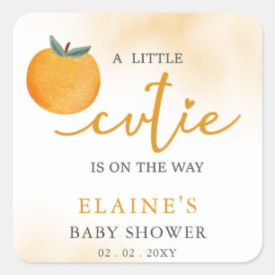Er is een kleine snee op weg naar Oranje Baby show Vierkante Sticker