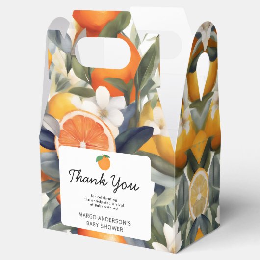 Er is een kleine stropdas op weg naar Citrus Baby  Bedankdoosjes (Geopend)